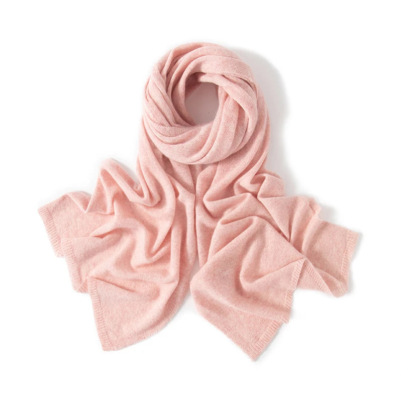 KOIJINSKY New 100% Cashmere180*45 180*40 Women's Knitted Scarf Autumn Soft Solid Scarf Winter Warm Solid Men's Scarf  Amaijoin