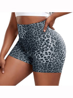 Carregue a imagem no visualizador da Galeria, Sexy Booty Shorts Women Quick Drying Push Up Femme Shorts High Waist Workout Gym Shorts Stripe Leopard Fitness Running Shorts  Amaijoin
