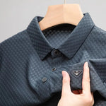 Carregue a imagem no visualizador da Galeria, Luxury fashion waffle short sleeve T-shirt men&#39;s 2023 summer high-end brand ice silk breathable casual business lapel polo shirt  Amaijoin
