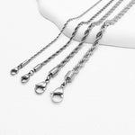 Carregue a imagem no visualizador da Galeria, eManco 2/3/4/5MM Rope Chain Necklace Silver Color Chains Stainless Steel Never Fade Waterproof Choker Men Women Jewelry  Amaijoin
