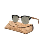 Carregue a imagem no visualizador da Galeria, Kenbo Half Frame Polarized Wood Sunglasses With Case Man Woman Luxury Brand Designer Sun Glasses Male Retro Rivet Mirror Eyewear  Amaijoin
