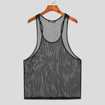 Carregue a imagem no visualizador da Galeria, INCERUN Men Tank Tops Mesh Transparent O-neck Sleeveless Sexy Vests Streetwear Summer Breathable 2023 Fashion Men Clothing S-5XL  Amaijoin
