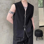 Carregue a imagem no visualizador da Galeria, IEFB Men&#39;s Vest Solid Color Zipper Sleeveless V-neck Tank Top Casual Pocket Simple Style Male Clothing Fashion Summer 9C5459  Amaijoin
