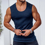 Carregue a imagem no visualizador da Galeria, Summer Men Vest stripe gym Tank Top Men Male Exercise Sport Vest Undershirt Bodybuilding Clothing O-neck Sleeveless Vests Skinny  Amaijoin
