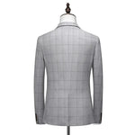 Carregue a imagem no visualizador da Galeria, ( Jacket + Vest + Pants ) 2024 New Fashion Boutique Plaid Mens Casual Business Suit Groom Wedding Dress Formal Slim Plaid Suit  Amaijoin
