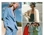 Carregue a imagem no visualizador da Galeria, Fashionable Lapel Slim Cardigan Temperament Blazer for Women elegant suit jacket solid color spring autumn coat  Amaijoin
