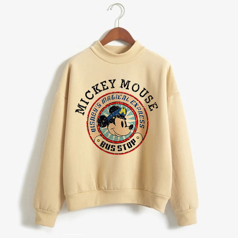 Fashion Hoodies Turtleneck Minnie Kawaii Cartoon  Anime Sweatshirt Disney Mickey Mouse Hoodie Clothes Girl Boy Top Sweatshirts  Amaijoin