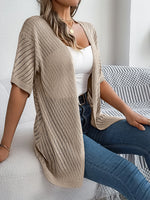 Carregue a imagem no visualizador da Galeria, Spring Summer Knitted Cardigan Casual Hollow Out Sun Proof Tops for Women  Amaijoin
