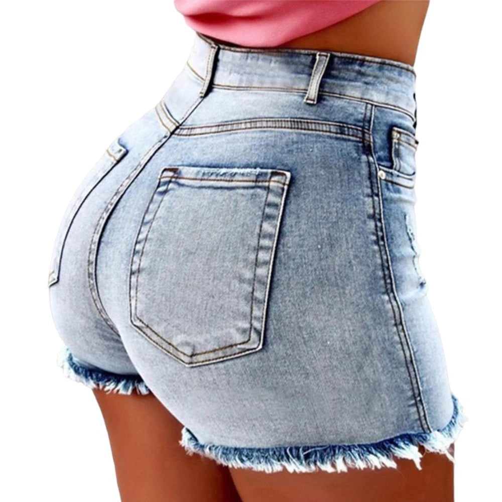 Solid Cotton Denim Shorts for Women Clothing 2024 Summer Street Style High Waist Sexy Jeans Female Casual Korean Y2K Crop Pants  Amaijoin