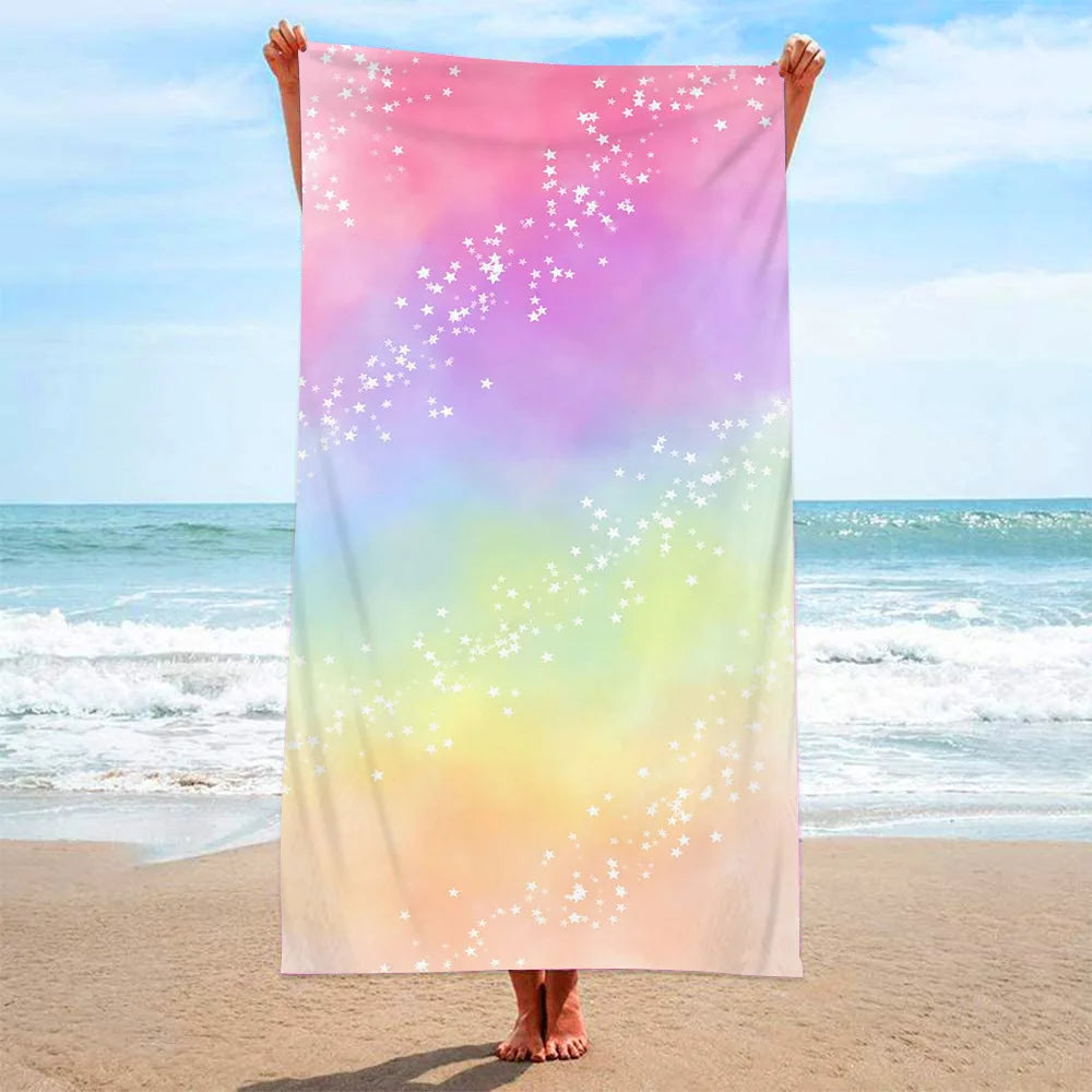 Microfiber Beach Towel Rainbow Striped Pool Towels Quick Dry Towel Summer Beach Towels Swimming Towel for Adults Kids  Amaijoin