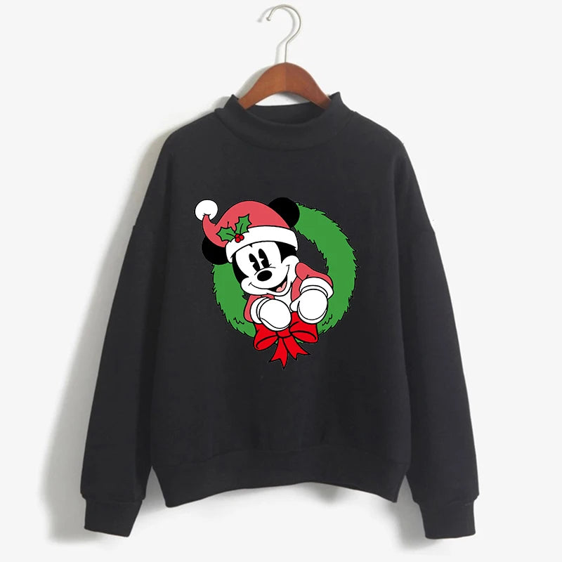 Fashion Hoodies Turtleneck Minnie Kawaii Cartoon  Anime Sweatshirt Disney Mickey Mouse Hoodie Clothes Girl Boy Top Sweatshirts  Amaijoin