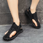 Carregue a imagem no visualizador da Galeria, Hollow Out Men Casual Summer Shoes Non-Slip Outdoor Sandals 2023 New Leather Beach Cool Sandals Classic Male Comfortable Loafers  Amaijoin
