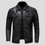 Carregue a imagem no visualizador da Galeria, Men&#39;s Motorcycle Leather Jacket Large Size Pocket Black Zipper Lapel Slim Fit Male Spring and Autumn High Quality Pu Coat M-5Xl  Amaijoin
