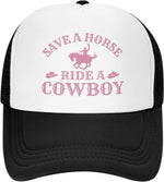 Carregue a imagem no visualizador da Galeria, Save a Horse Ride a Cowboy Hat Unisex Adjustable Summer Outdoor Adult Baseball Cap Trucker Hat for Women Men Sun Protection  Amaijoin
