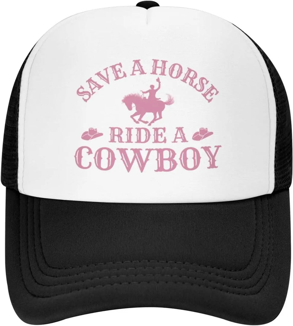 Save a Horse Ride a Cowboy Hat Unisex Adjustable Summer Outdoor Adult Baseball Cap Trucker Hat for Women Men Sun Protection  Amaijoin