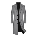 Carregue a imagem no visualizador da Galeria, Mens Long Coat Woolen Jackets Boutique High-end Wool Blend Overcoat Trench Men X-long Thick Coat Over The Knee Trench Coat  Amaijoin
