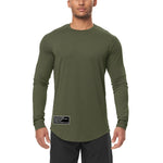 Carregue a imagem no visualizador da Galeria, High Elastic Tight Long Sleeve Casual Shirt Autumn Breathable Quick Dry Mens T-shirt Gym Fitness Bodybuilding Running Sportswear  Amaijoin
