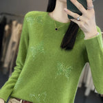 Carregue a imagem no visualizador da Galeria, 2024 New Cashmere Sweater Women O-Neck Fashion Pullover Winter And Autumn Basic Cashmere Sweater Women  Amaijoin
