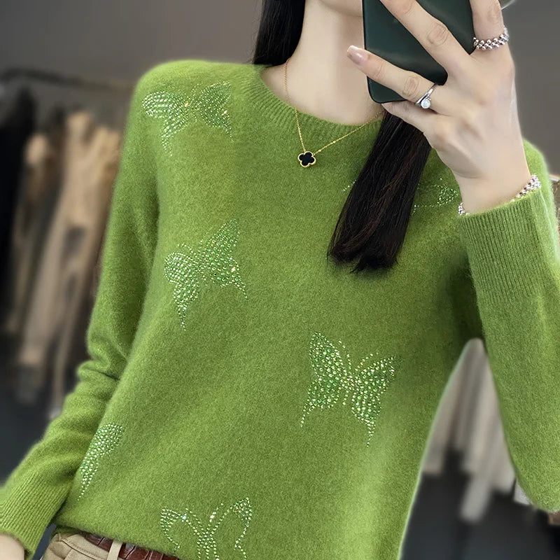 2024 New Cashmere Sweater Women O-Neck Fashion Pullover Winter And Autumn Basic Cashmere Sweater Women  Amaijoin