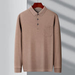 Carregue a imagem no visualizador da Galeria, New Men&#39;s Casual Long Sleeve Polo Shirt Fashion Solid Color Top  Amaijoin
