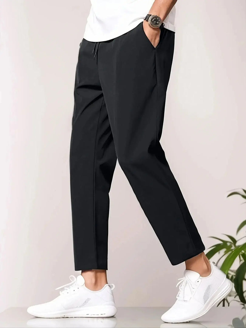 Spring/Summer 2024 New Fashion Solid Color Men's Casual Pants Thin SweatPants Quick Drying Cool Sport Jogger Drawstring Pants  Amaijoin