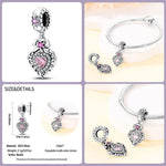 Carregue a imagem no visualizador da Galeria, 925 Sterling Silver Classic Purple Retro Heart Shape Lotus Angel Pattern Charms Beads Fit Pandora Original Bracelets DIY Jewelry  Amaijoin
