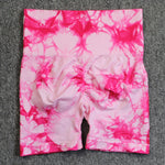 Carregue a imagem no visualizador da Galeria, Seamless Tie Dye Sport Shorts For Women Summer Elastic Scrunch High Waist Push Up Tummy Control Gym Fitness Workout Yoga Shorts  Amaijoin
