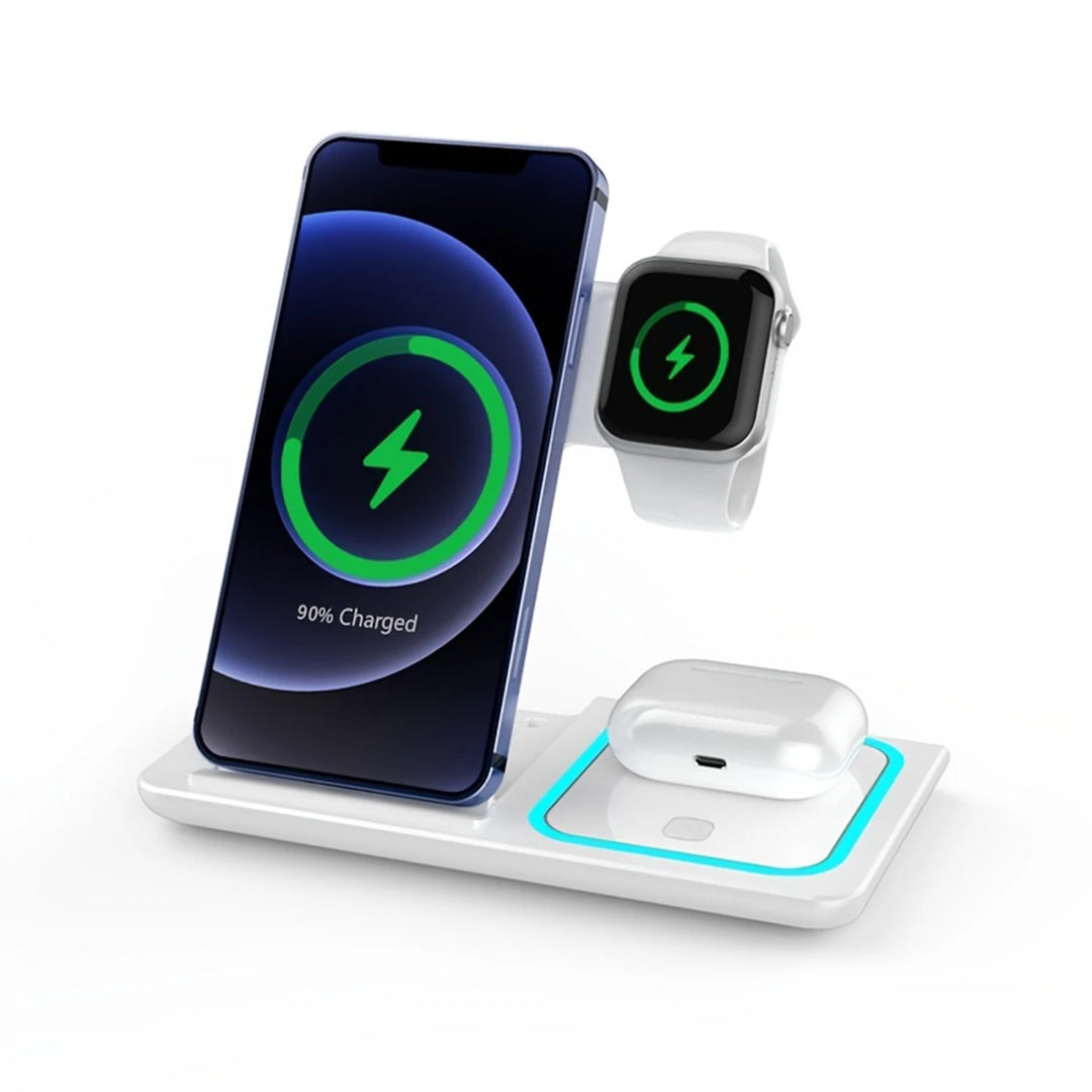 Wireless Charger 3 in 1 For iPhone 15 14 13 12 Pro Max 11 15W Fast Charging Dock Station For Apple Watch Airpods Induction Stand  Amaijoin