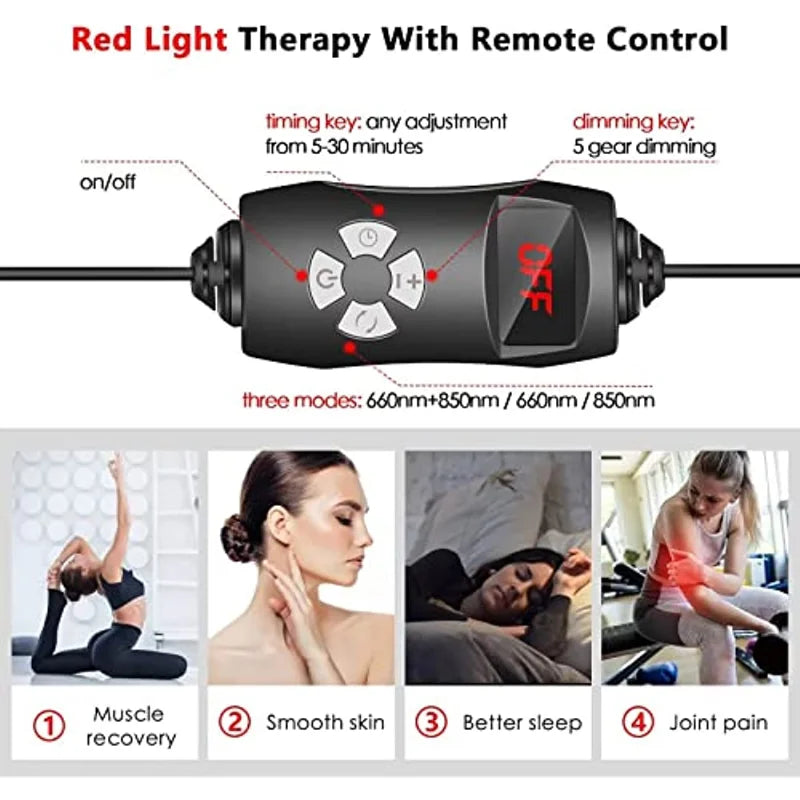 LED Red Light Healthcare Lamp For Full Body Face Near Infrared Light sauna for Joint Muscle Relieve Beauty Health Gadget  Amaijoin