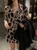 Carregue a imagem no visualizador da Galeria, Leopard Print Shirts Blouses Women Spring Summer Thin Sun-proof Shirt Long Sleeve Sexy Casual Loose Chiffon Tops Y2k Clothes 3XL  Amaijoin
