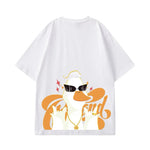 Carregue a imagem no visualizador da Galeria, ZAZOMDE Summer Men Tee Korean Fashion Retro Loose Letter Cartoon Tiger Short-sleeved Cotton T Shirt Oversized Tops Unisex Tees  Amaijoin
