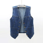 Carregue a imagem no visualizador da Galeria, Woman Jacket Vest Spring Summer Denim Vest Women&#39;s Short Loose Sleeveless Coat Vest Chaleco Mujer  Amaijoin
