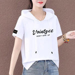 Carregue a imagem no visualizador da Galeria, Short Sleeve Summer Thin White T-shirt Women Casual Fashion Top Loose Style Polyester Fabric Cartoon Design  Amaijoin
