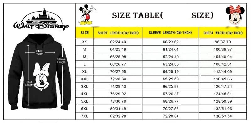 Couple Outfit Disney Hoodies Minnie Mouse Women's Casual Sweatshirt Couple Hoodie Men's Women Clothing Mickey Y2k Print Top  Amaijoin