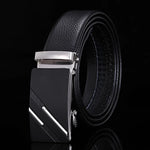 Carregue a imagem no visualizador da Galeria, For Men Famous Work Business Black Cowskin PU Strap Men Leather Belt Metal Automatic Buckle Brand High Quality Luxury Belts  Amaijoin
