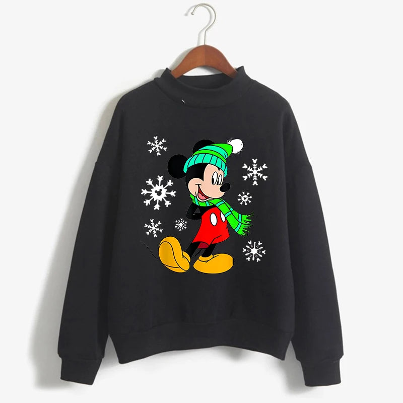 Sweatshirts Turtleneck Minnie Kawaii Cartoon  Anime Sweatshirt Disney Mickey Mouse Hoodie Clothes Girl Boy Top Hoodies  Amaijoin