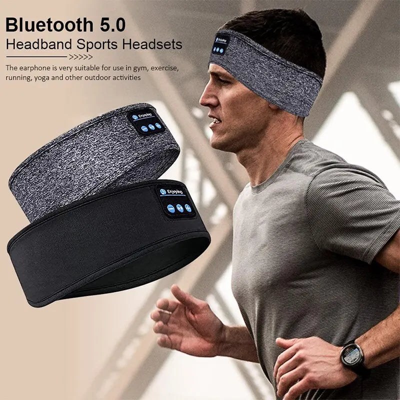 Fone Bluetooth Earphones Sports Sleeping Headband Elastic Wireless Headphones Music Eye Mask Wireless Bluetooth Headset Headband  Amaijoin