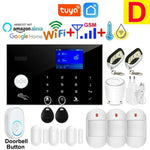 Carregue a imagem no visualizador da Galeria, Tuya Smart Home Wifi GSM Burglar Alarm System APP Control 433MHz Wireless Door Water Sensor PIR Motion Carbon Monoxide Detector  Amaijoin
