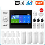 Carregue a imagem no visualizador da Galeria, 4G Alarm System For Home Security With PIR Door Sensor WiFi 4.3-inch Big Screen Tuya Smart Life App Control Support Google Alexa  Amaijoin
