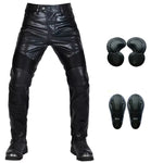 Load image into Gallery viewer, NEW Motorcycle Riding Jeans Motocross Racing Pants PU Leather Biker Trousers Waterproof Windproof Men With 4X CE Knee Hip Pad  Amaijoin
