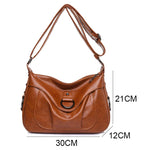 Carregue a imagem no visualizador da Galeria, Luxury Pu Leather Messenger Bag Vintage Women Hand Bag Large Capacity Casual Hobo Handbag Purse Female Crossbody Shoulder Bags  Amaijoin
