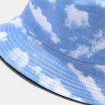 Carregue a imagem no visualizador da Galeria, 2022 Cotton Blue Sky And White Clouds Print Bucket Hat Fisherman Hat Outdoor Travel Sun Cap For Men And Women 05  Amaijoin
