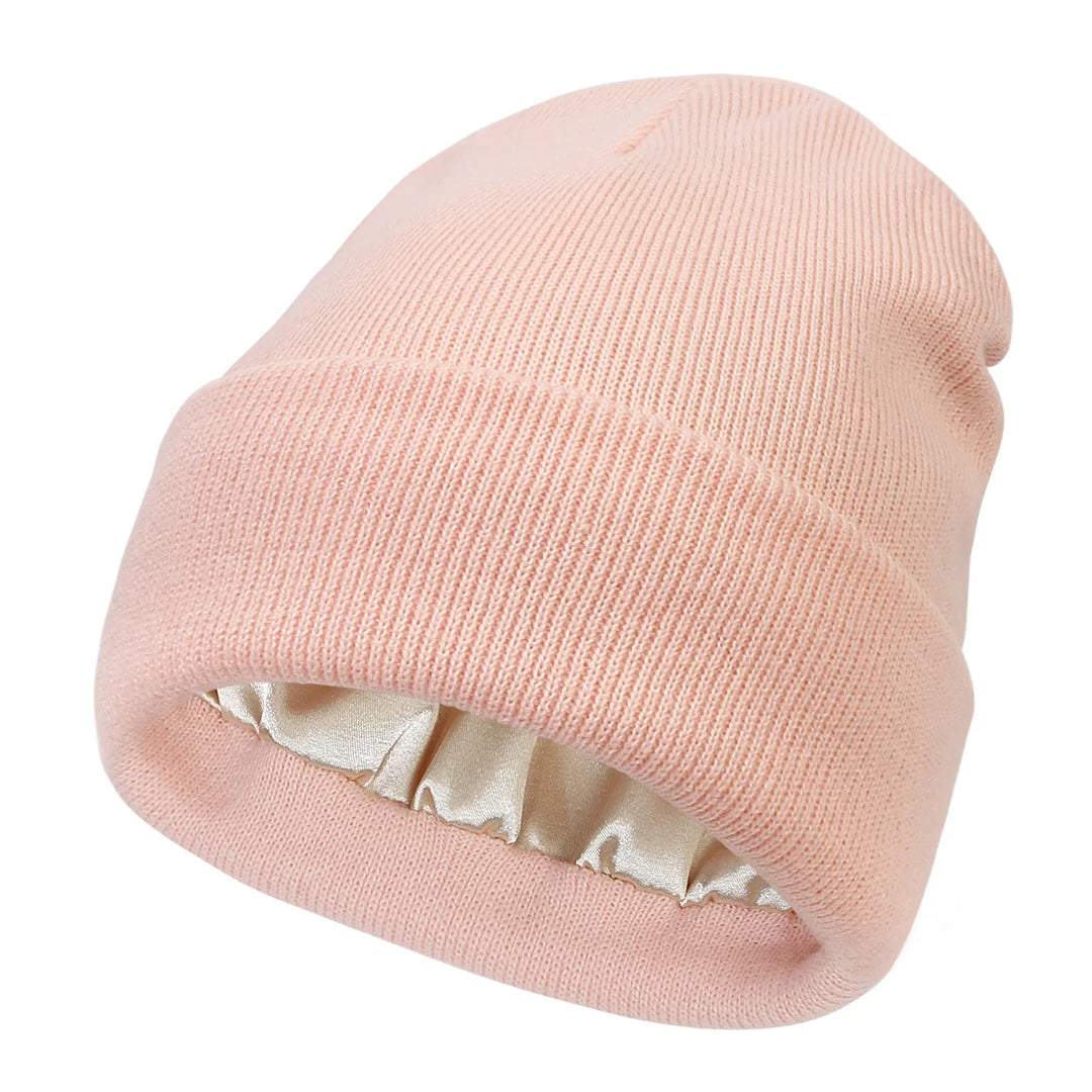 Winter Hat For Women Silk Satin Lined Beanies Chunky Caps Men Warm Fashion Women Bonnet Skullies Caps Male Female Balaclava Hats  Amaijoin