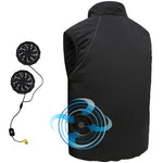 Carregue a imagem no visualizador da Galeria, Men Summer Air Conditioning Clothing Fan Cooling Vest 2022 New USB Charging Cooling Sport Man Outdoor Solid Color Coat Plus Size  Amaijoin
