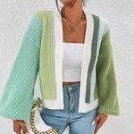 Carregue a imagem no visualizador da Galeria, Qutie Colorblock Drop Shoulder Duster Cardigan  Amaijoin
