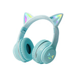 Carregue a imagem no visualizador da Galeria, Gradient wireless Headphones RGB cute cat ear Bluetooth Earphones with microphone Stereo Music Game Earphone Girls Kids Gifts  Amaijoin
