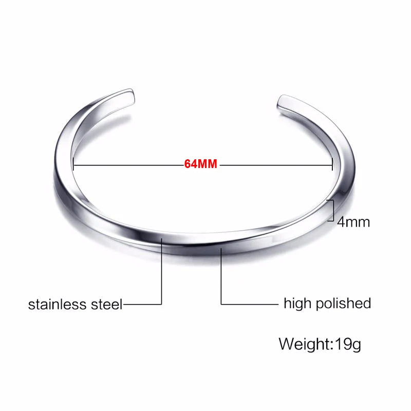 Punk Fashion Twisted Cuff Bangle Bracelet For Men Open Adjustable Unisex Bracelet Hip Hop Rock Street Jewelry  Amaijoin