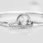 Carregue a imagem no visualizador da Galeria, Pandora 925 Silver Daisy Bead T-Bar Snake Chain Bracelet For Women&#39;s Trendy DIY Fashion Jewelry Gift  Amaijoin
