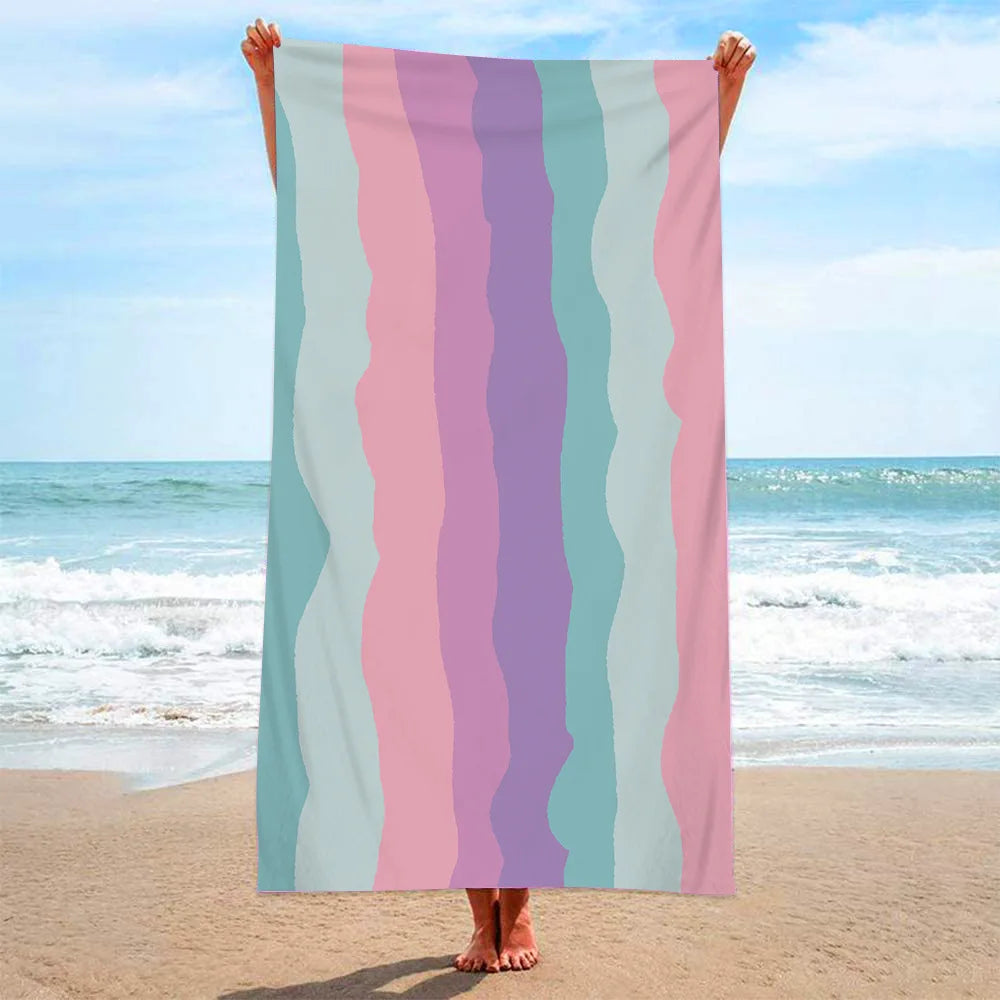 Microfiber Beach Towel Rainbow Striped Pool Towels Quick Dry Towel Summer Beach Towels Swimming Towel for Adults Kids  Amaijoin