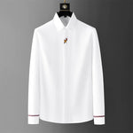 Carregue a imagem no visualizador da Galeria, Brand Clothing Luxury Embroidery Shirts Men Long Sleeve Slim Fit Casual Shirts High-quality Business Social Party Tuxedo Blouse  Amaijoin
